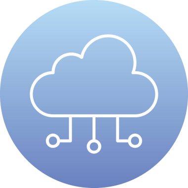 bulut hesaplama ağ simgesi, vektör illüstrasyonu 