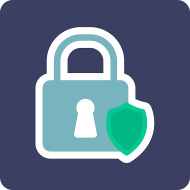 Asma kilit. Web simgesi basit illüstrasyon