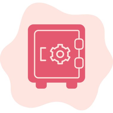 Dolap, güvenli, Vector Line Illustration. İş ve Finans simgesi.