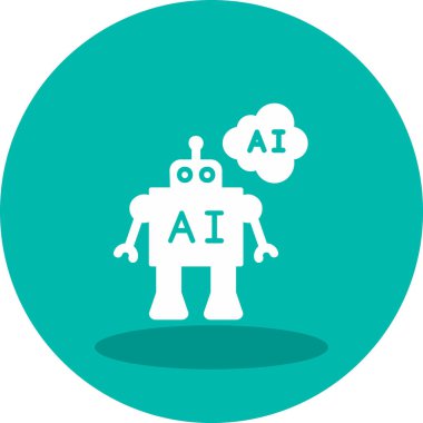 Yapay zeka. robot ikon vektör illüstrasyonu 