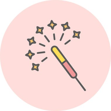 Havai fişek. Web simgesi basit illüstrasyon                           