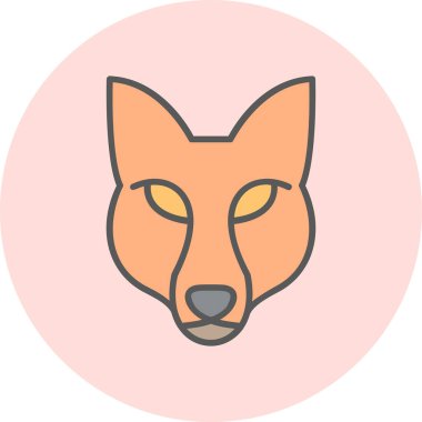 Fox Web simgesi, vektör illüstrasyonu