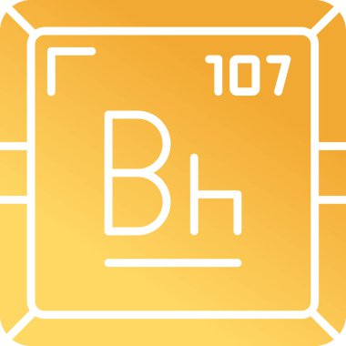 Bohrium kimyasal element web simgesi, basit illüstrasyon