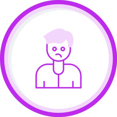 Üzgün adam. Web simgesi basit illüstrasyon