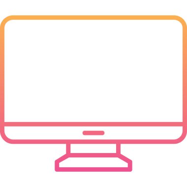 Bilgisayar monitörü. Web simgesi basit illüstrasyon 