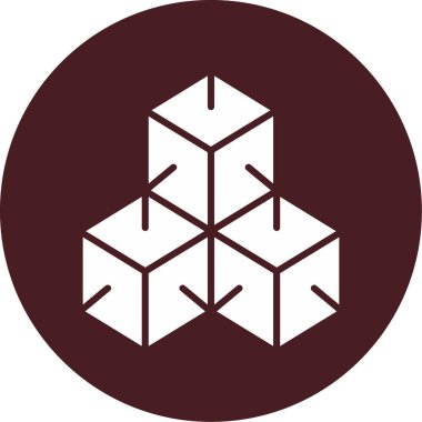 Bir Küp simgesinin vektör illüstrasyonu 