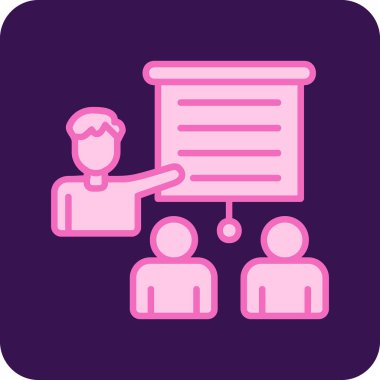 izleyici sunum simgesi vektör illüstrasyonu