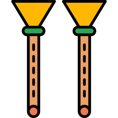 Flüt ağ simgesi, vektör illüstrasyonu