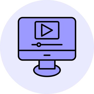 Video oynatıcı ikon vektör illüstrasyonu 