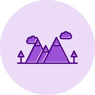 dağ tepesi ikonu vektör illüstrasyonu 