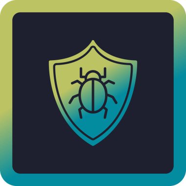 Antivirüs web simgesi, vektör çizimi