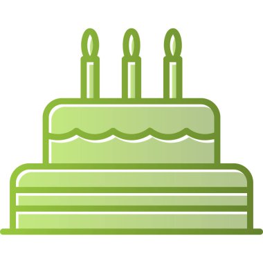 Doğum günü pastası. Web simgesi basit illüstrasyon