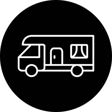 karavan web simgesi vektör illüstrasyonu