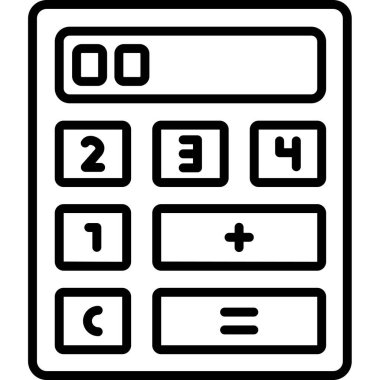 Hesaplayıcı Simgesi Basit Vektör İllüstrasyonu