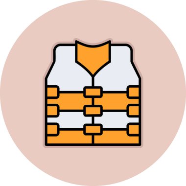 Can yeleği. Web simgesi basit illüstrasyon