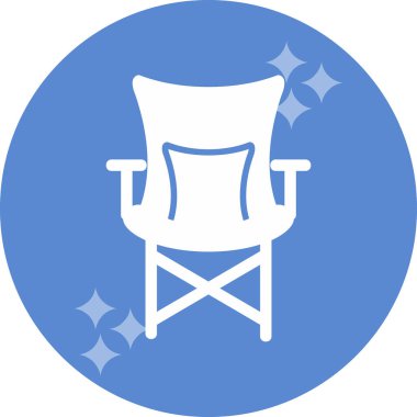 Kamp Sandalyesi Web simgesi, vektör illüstrasyonu