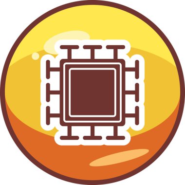  Mikroçip. Web simgesi basit illüstrasyon