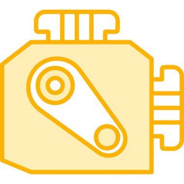 Araba Motoru Web simgesi, vektör illüstrasyonu