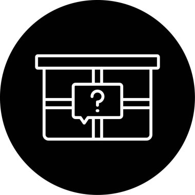 Gizem Kutusu simgesi, vektör illüstrasyonu basit tasarım