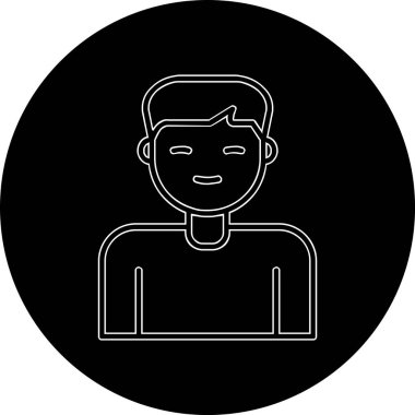  Erkek kullanıcı. Web simgesi basit illüstrasyon