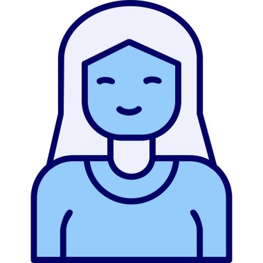 kız ana hatları ikon vektör illüstrasyonu 