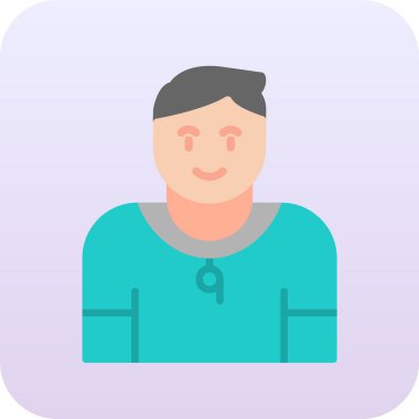 Jimnastik eğitmeni web simgesi, vektör illüstrasyonu