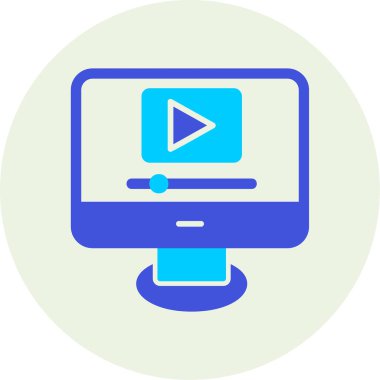 Video oynatıcı ikon vektör illüstrasyonu 