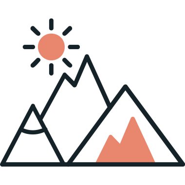 Dağlar. Web simgesi basit illüstrasyon  