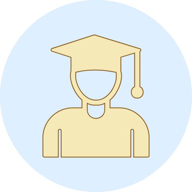 Öğrenci. Web simgesi basit illüstrasyon 