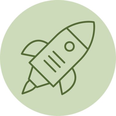 Roket. Web simgesi basit illüstrasyon 