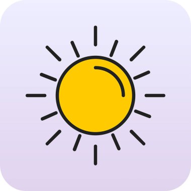 Güneş. Web simgesi basit illüstrasyon 