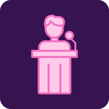 Siyaset ikonu. Web için basit bir konferans vektör simgesi çizimi