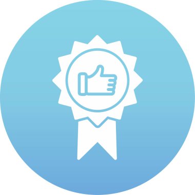 Başparmak Yukarı simgesi ve vektör illüstrasyonuyla En İyi Uygulama Rozeti  