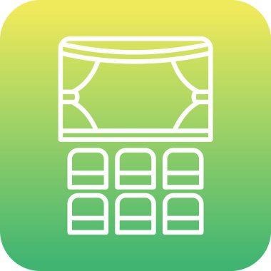 Tiyatro Web simgesi, vektör illüstrasyonu