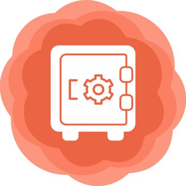 Dolap, güvenli, Vector Line Illustration. İş ve Finans simgesi.