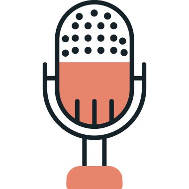 mikrofon simgesi vektör illüstrasyonu 