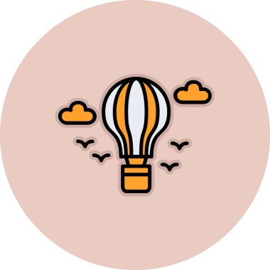 sıcak hava balonu simgesi, vektör illüstrasyonu 