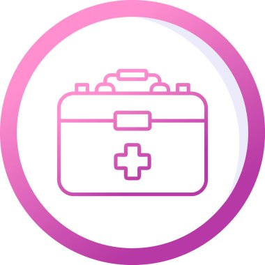 İlk Yardım Kit web simgesi, vektör illüstrasyonu 
