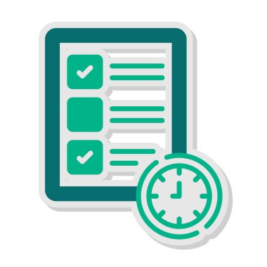 Kontrol listesi web simgesi, basit vektör illüstrasyonu