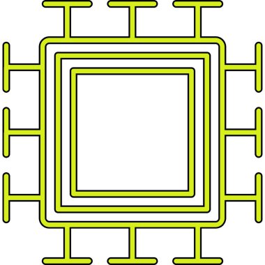  Mikroçip. Web simgesi basit illüstrasyon
