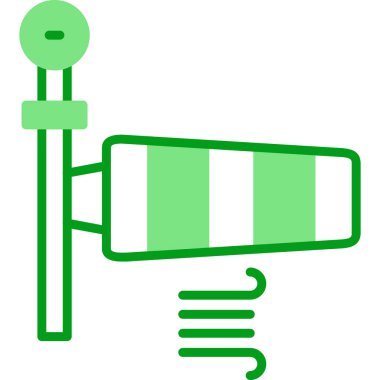 Rüzgâr Sock rüzgar hızı ve yön çizelgesi, vektör çizimi. Rüzgar Bayrağı 