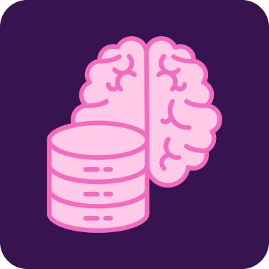veritabanı beyin simgesi, vektör çizimi 