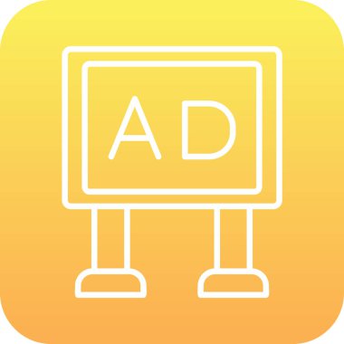 Poster ağ simgesi, vektör illüstrasyonu