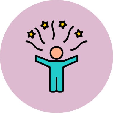 Mutlu çocuk ikonu, vektör stili tasarım. Kutlama