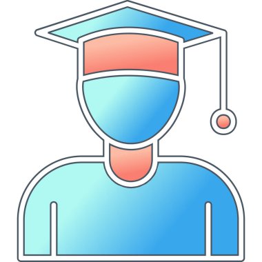 Öğrenci. Web simgesi basit illüstrasyon 