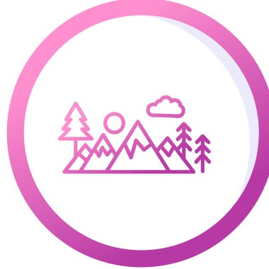 Bir dağ manzarasının vektör çizimi 