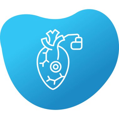 Kalp pili ağ simgesi, vektör illüstrasyonu