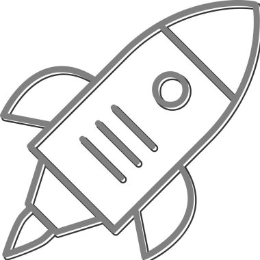 Roket. Web simgesi basit illüstrasyon 