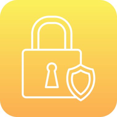 Asma kilit. Web simgesi basit illüstrasyon