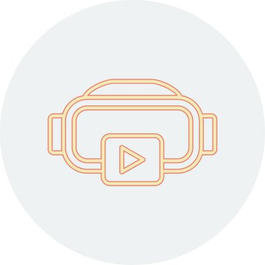 vr gözlük simgesi vektör illüstrasyonu